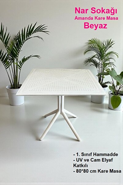 nar sokağı 80*80 Kare Amanda Masa Bahçe, Balkon ve Cafe Masası