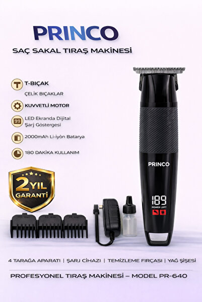 Princo ŞARJLI SAÇ SAKAL TIRAŞ MAKİNASI PR-640 SİYAH