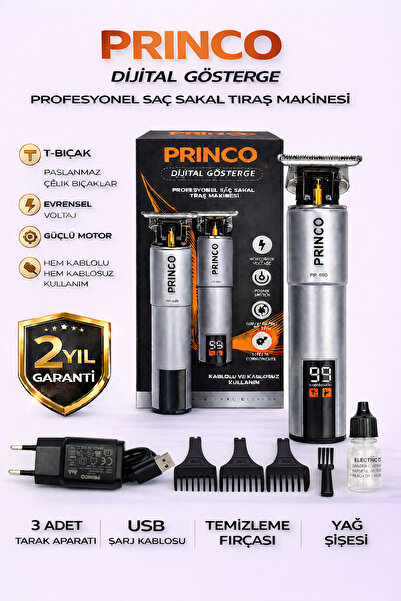 Princo ŞARJLI SAÇ SAKAL TIRAŞ MAKİNASI PR-690GRİ