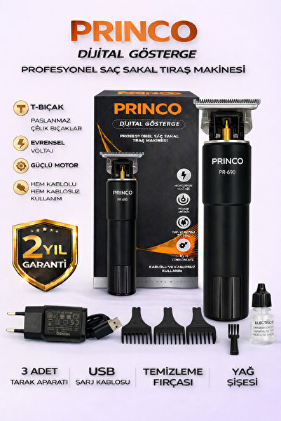 Princo ŞARJLI SAÇ SAKAL TIRAŞ MAKİNASI PR-690 SİYAH