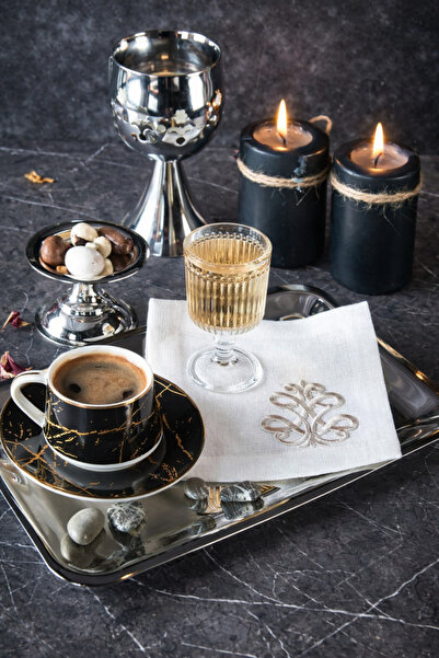 Caka home 6-Piece Royal Embroidered Effect Luxurious Easy-To-Wash Stone Color...