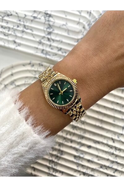 Coliseum Minimal Round Classic Inside Green Gold Women's Wristwatch