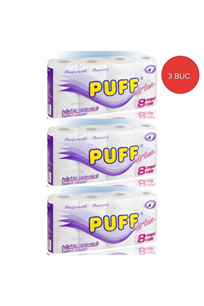 PUFF Set 3 buc-PUFF Deluxe Hartie igienica 8 role 4 straturi