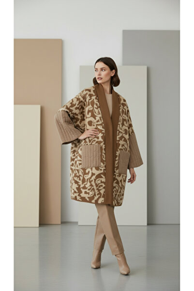 Uludağ Triko Γυναικείο καπιτονέ μπουφάν με υφή βιζόν