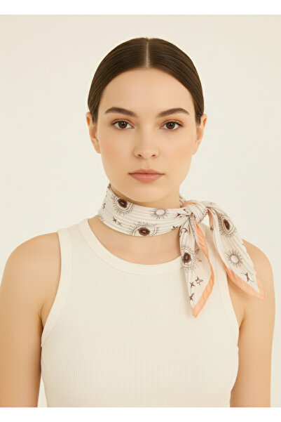 nehir eşarp Göz Desenli Pliseli Fular Bandana