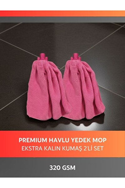 Cleanshe Premium Havlu Yedek Mop 2'li Set | İthal Kumaş | 320 GSM | Elle Silm...