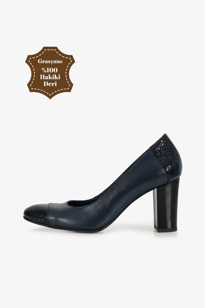 Grasyano 100% piele naturală, albastru bleumarin, model șarpe, pantofi confor...