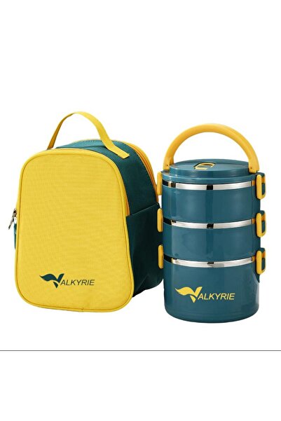 valkyrie 3 Gözlü Çelik Termal Çanta Okul, Piknik ve Seyahat İçin Taşınabilir ...