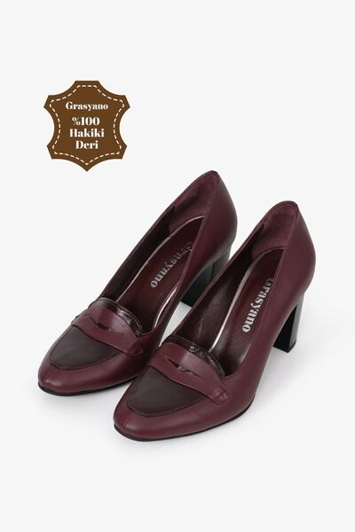 Grasyano Piele autentică Burgundy College Moale Premium Fără spargere decât p...