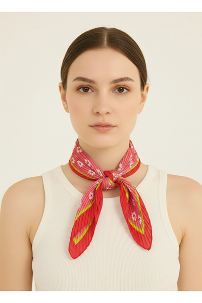 nehir eşarp Papatya Desen Pliseli Fular Bandana