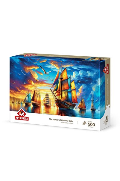 Art Puzzle Colorful Sailing Port 500 Piece Puzzle