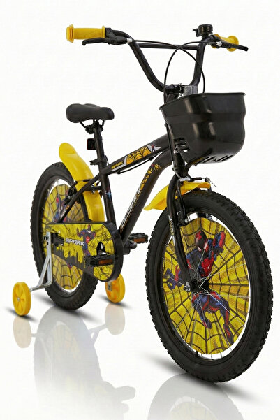 Bisan Spark 20 Jant Çocuk Bisikleti Çelik Kadro 30 cm V-Fren Vitessiz Mat Siy...