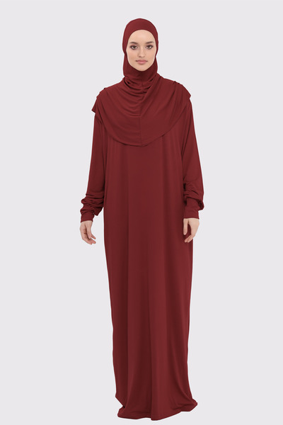 Mesa Charm Kadın Tesettür Tek Parça Organik Pamuklu Başörtüşü Tak Çıkar Namaz...