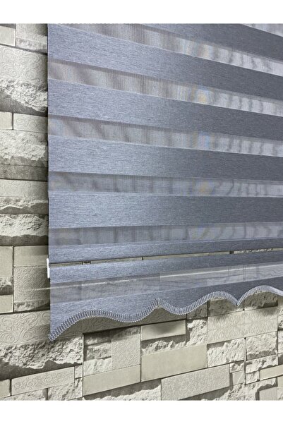 PERDECİNİZ Antrasit Gri Renk Zebra Perde(etekli) ENXBOY