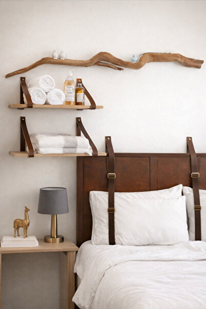 Furminator Yatak Odası Seti Takımı Yatak Baza Başlığı Ve Raf Askıları 2li Tak...