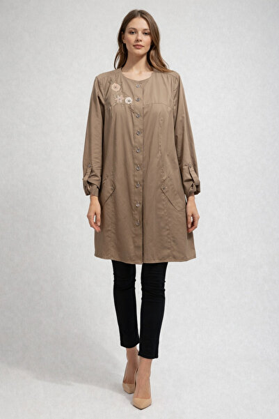 Ekol Квіточка Детальна Кнопка Великий Розмір Куртка