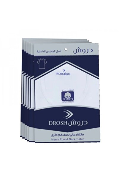 Drosh فنيلة نص كم دائري رجالي من دروش (6قطعه) - اختر المقاس
