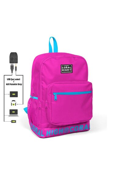 Yaygan 24108 Coral Hıgh Sırt Çantası Usb+Aux Soketli