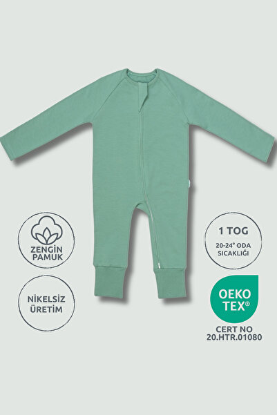 Zuppers كيس نوم للأطفال بدرجة حرارة 1 TOG مع جوارب - لون النعناع