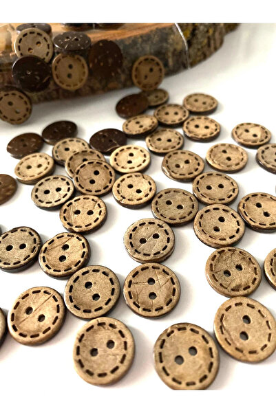 canan dizayn 15 mm (24 Boy) Stitched Coconut Button (20 Pcs)