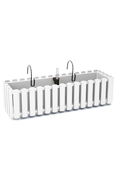 Prosperplast Jardinieră decorativă cu suport metalic, sistem de irigații, alb...