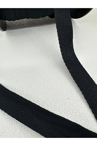 BİGÜMEX 2 cm pamuk balıksırtı şerit-5 metre-siyah/kalın