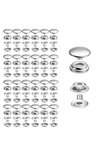 BGM TEKS ترصيع كبير من الفولاذ المقاوم للصدأ مقاس 15 مم - لون نيكل/فضي، 100 قطعة