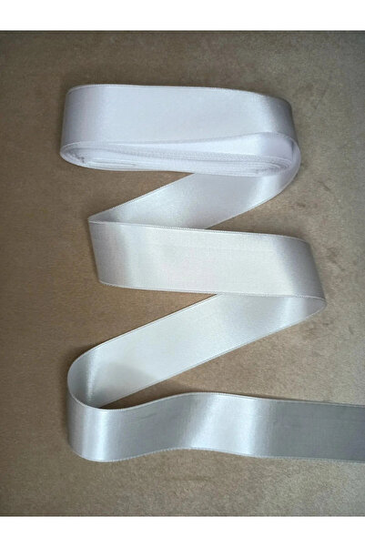 BİGÜMEX 6 سم أبيض - شريط ستان أحمر 5 متر جودة أولى لا يبهت