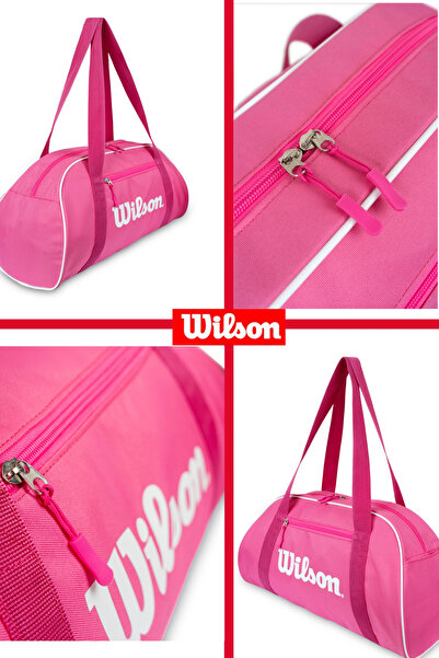 Wilson Licensed Pink Suitable for Young and Adult Women Fabric Sports Fitness Arm and Shoulder Travel Bag for Gym