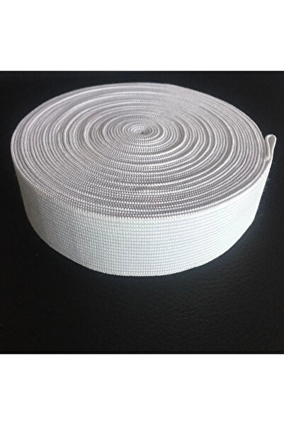 BİGÜMEX تنورة من المطاط المسطح باللون الأبيض بطول 3 سم وخصر 10 أمتار