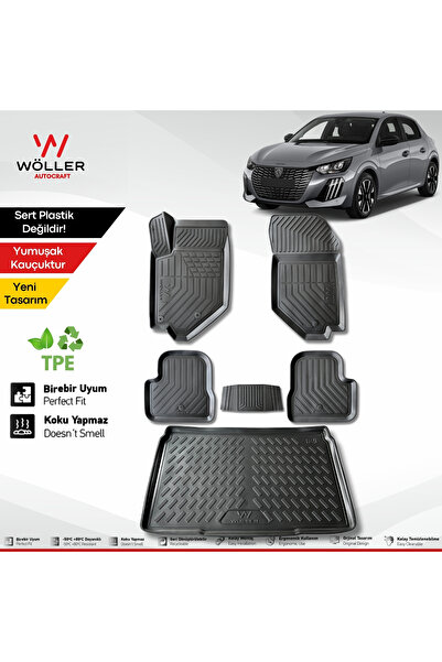 wöller Peugeot 208 Paspas Bagaj Havuzu Set 2021 2026 Arası Uyumlu 3d Ultrafle...