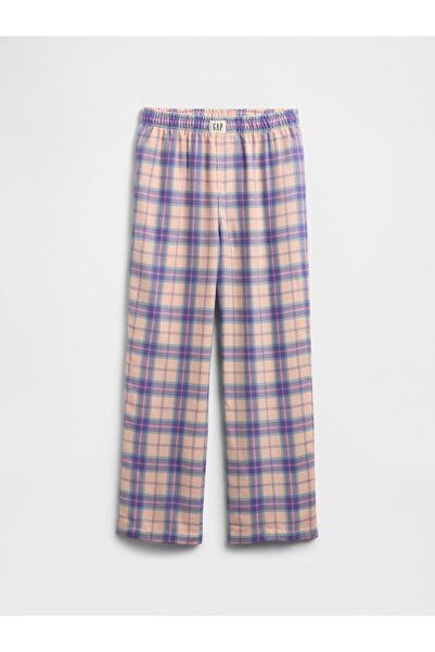 GAP Kız Çocuk Mor %100 Geri Dönüştürülmüş Flannel Pijama Altı