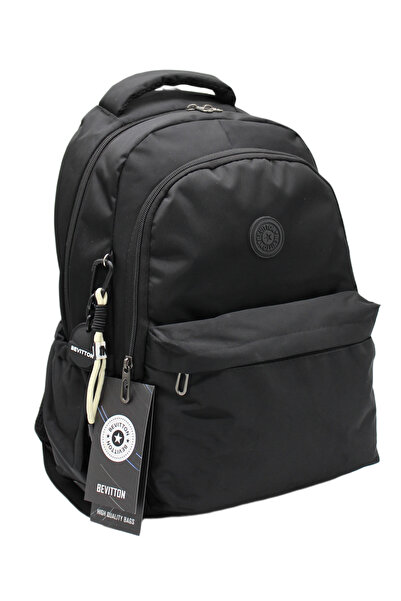 Bevitton حقيبة ظهر مدرسية من القماش الأسود المقاوم للماء مقاس 2200 للجنسين
