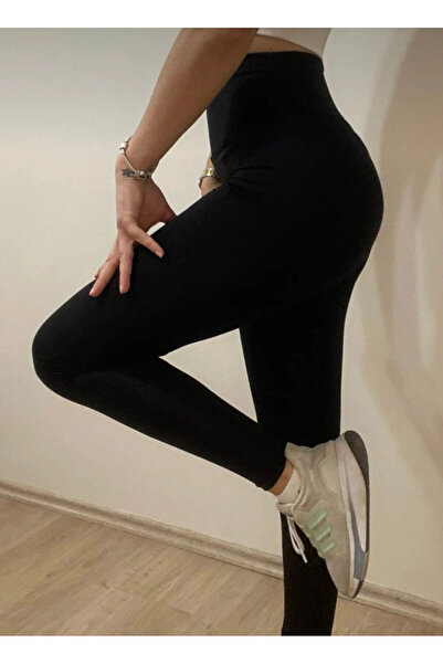 BİGÜMEX Ψηλόμεσο ελαστικό μακρύ αθλητικό και καθημερινό κολάν μαύρο