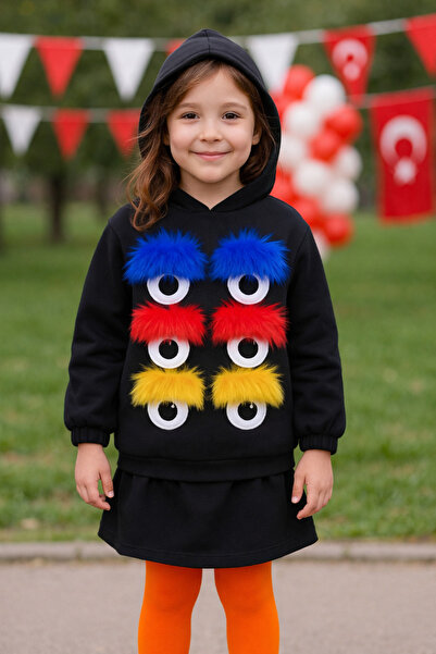 Hilal Akıncı Kids Devojčica, tri niti, krzneni trepavci, detaljna Sa kapuljač...