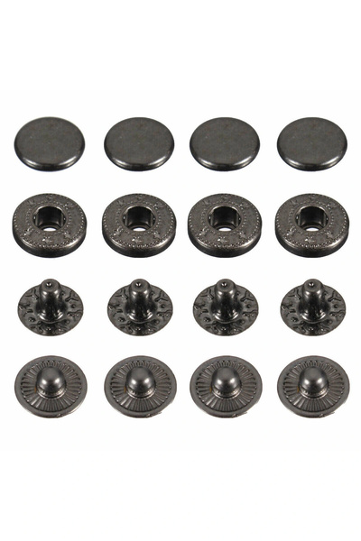 BGM TEKS 700 штук чорних 12,5 мм застібок - 54 застібки