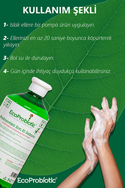 EcoProbiotic Sıvı El Sabunu 1 L | Probiyotikli, Temiz İçerik, Çocuk Dostu