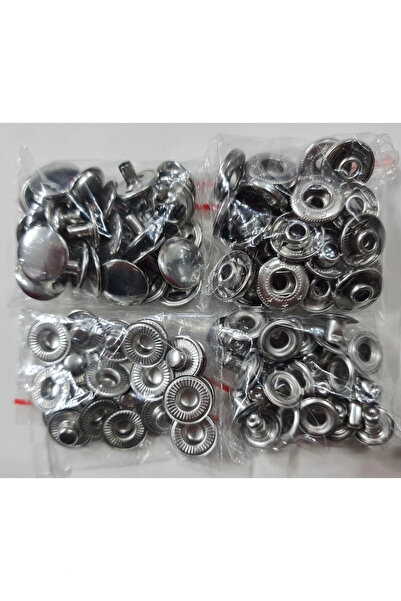 BGM TEKS 50 adet 15mm Paslanmaz Alfa Çıtçıt (50 Takımdır) Gümüş (Nikel)