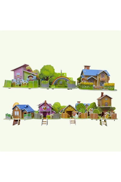 VAYMOO TOYS çocuklaar için maket ev 3D yapboz zeka geliştirici eğitici (rastg...