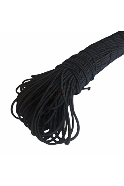 Bukle İplik Siyah Bel Paça Don Lastiği ( 10 Mt )