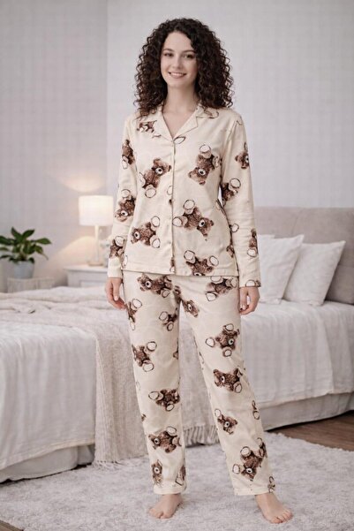 Pemilo Women's 0519 long sleeve suede pajama set