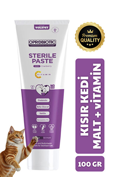 Oprobiotic Sterilised Süper Premium Malt ve Vitamin Macun 100gr (KISIR KEDİ M...
