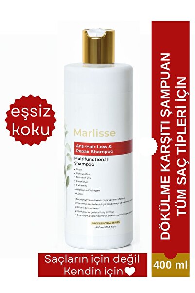 MARLİSSE Saç Dökülme Karşıtı Şampuan – Biotin + Kolajen + Kafein – Güçlendiri...