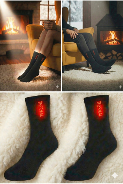 Üstünel çorap Ultra Sıcak Tutan 4'lü Unisex Termal Çorap Paketi - Esnek ve Ko...