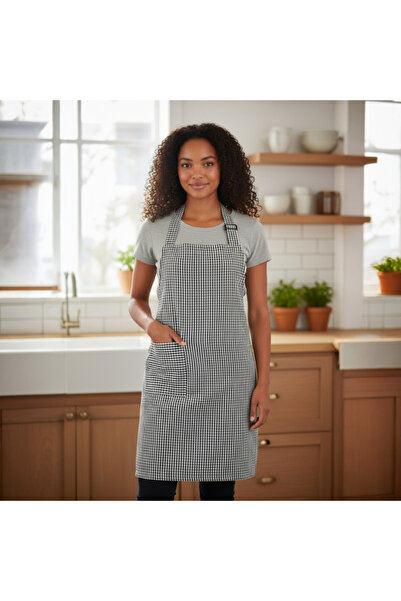 Dinçer Atakan İş Elbiseleri ȘORȚUL ATÂNAT Șorț Bucătărie Sorț Bucătar Gingham...