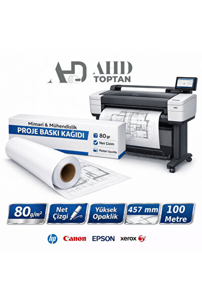 AHDTOPTAN Rulo Resim Kağıdı 45 Cm X 100 Metre 1 Adet Plotter kağıdı