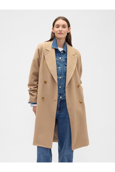 GAP Kadın Kahverengi Relaxed Kaban