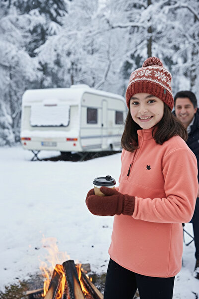 Lela Soft Textured Zippered Stand Collar Winter Fleece Unisex Children's Flee...