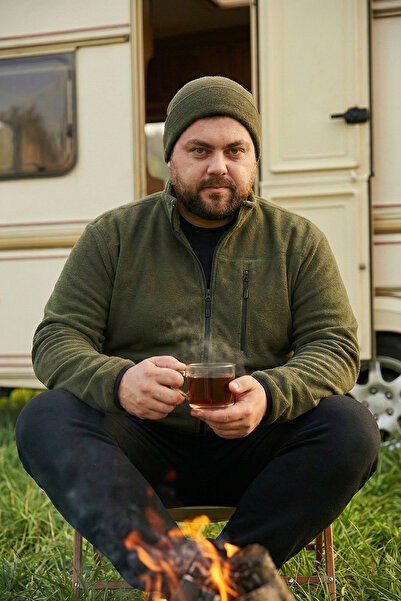 Buratti Cardigan pentru bărbați din fleece cu fermoar de mărime mare - CARDIG...