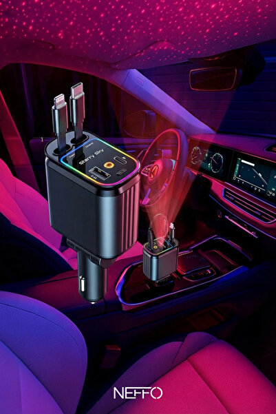 NEFFO 4’ü 1 Arada 100W Araç Şarj Cihazı | Type-C + Lightning | USB-C & USB-A ...